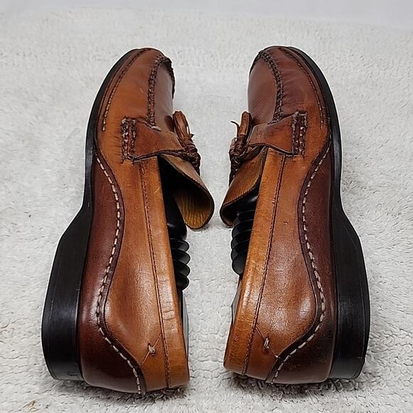 JOHNSTON MURPHY LEATHER LOAFER TASSEL ROPE HORSEBIT MEN 11.0 NICE STITCHING GUC - Picture 13 of 16
